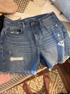 Old Navy Frayed Distressed Denim Shorts - Blue Wash